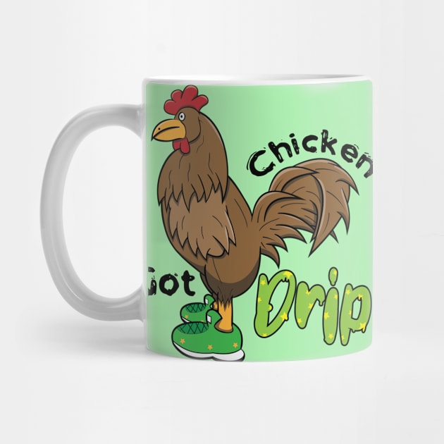 Chicken With Shoes Brown Green DRIP by Dad n Son Designs